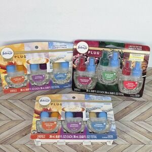 Lot 3Febreeze Limited Edition 3Ct Variety Pack PLUG Oil Refills Odor-Eliminating